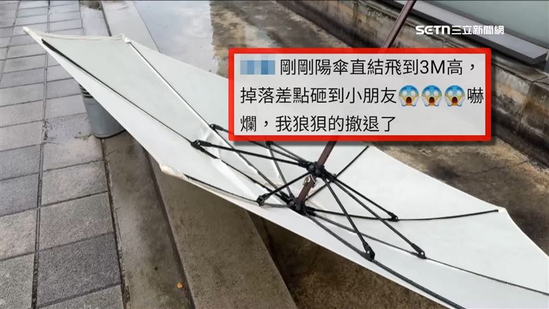 台灣歷史博物館舉辦兒童二手市集，攤商陽傘被吹翻，造成2名攤商受傷