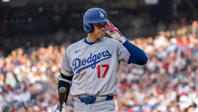 大谷翔平單場雙安，連39場上壘。（圖／美聯社／達志影像）