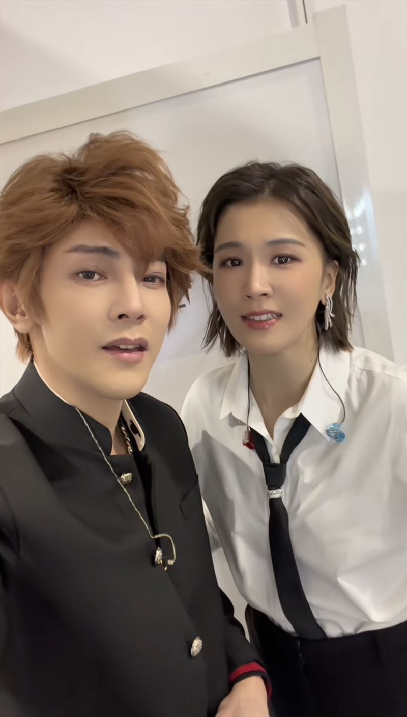 汪東城曾在演出前向曾沛慈喊話「一定要衝第一」。（圖／翻攝自抖音）