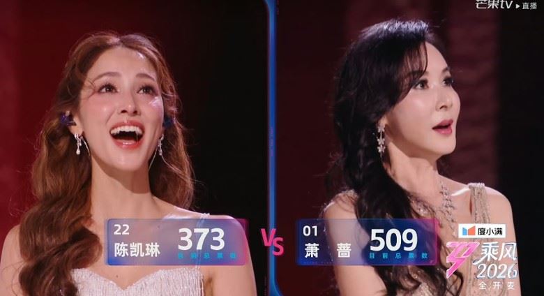 陳凱琳分數與蕭薔的高分天差地遠。（圖／翻攝自《浪姐7》微博）