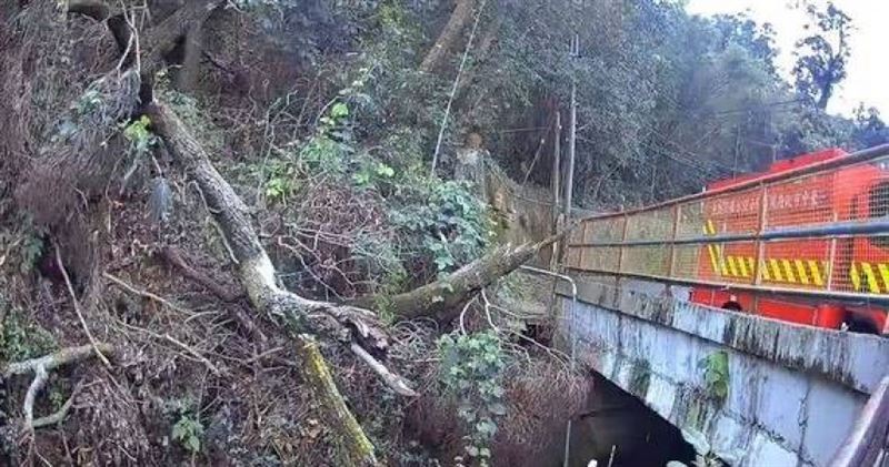 88歲阿嬤持刀站圳邊情緒潰堤，警消驚險救回避免悲劇。（圖／翻攝畫面）