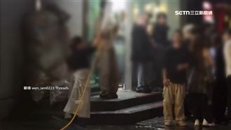 信義超跑巷清潔阿姨灑水趕人　客怒砸酒瓶