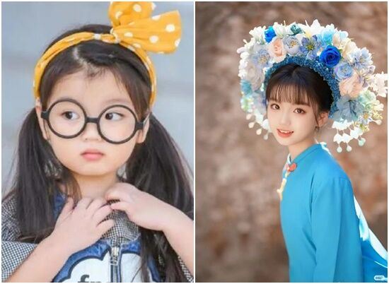 《爸爸4》阿拉蕾長大了!13歲絕美近照(右圖)曝光引熱議。(圖/翻攝自微博)