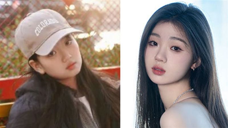 也有網友認為阿拉蕾素顏比較像近日話題歌手歌手單依純(右圖)。(圖/翻攝自微博)