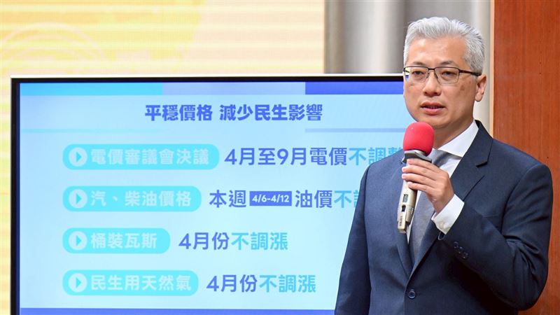 平穩國內物價!電價、油氣及瓦斯全面凍