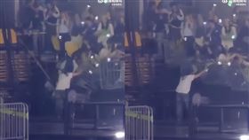 韓流帝王SUPER JUNIOR巡演最終場發生事故。（組合圖／翻攝自微博）