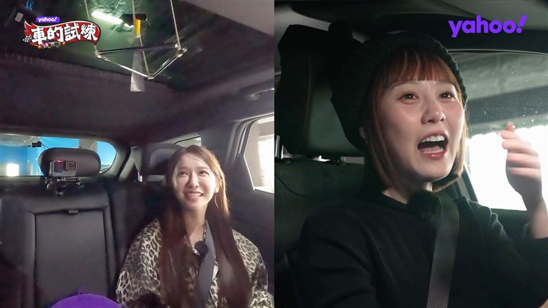 禾羽(左)遭畇二踢館。（圖／《Yahoo車的試煉》提供）