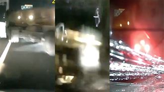 國道施工…砂石車切半身！他3秒撞成廢鐵