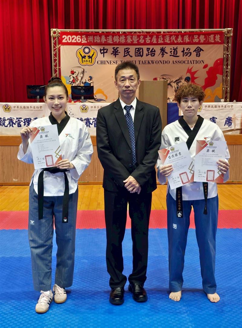 《陽光》最悍女警強勢回歸！芷儀（左）跆拳亞運選拔奪銀。右為世錦賽銅牌名將高溫俐婷。（圖／芷儀提供）