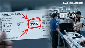 有網友分享，登機證如果出現「SSSS」，可能會被帶到小房間。（圖／AI生成）