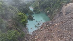 合歡溪上游堰塞湖空拍畫面。（圖／林業及自然保育署台中分署提供）