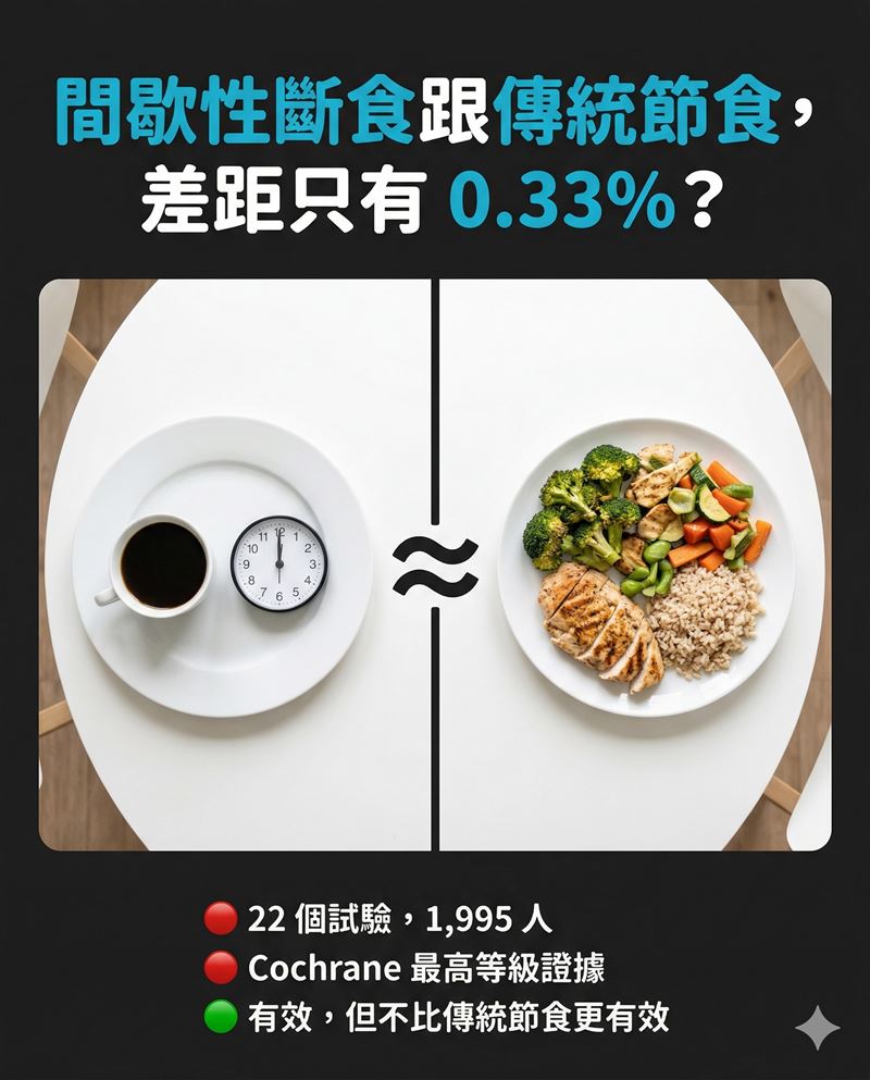 醫師王思恒表示，間歇性斷食與傳統節食的減重效果，其實差不多。（圖／取自「一分鐘健身教室」)