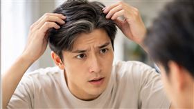 少年白,白髮,老化。（圖／AI製圖）