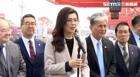 鄭麗文上午參觀上海洋山港並發表談話。（圖／翻攝畫面）