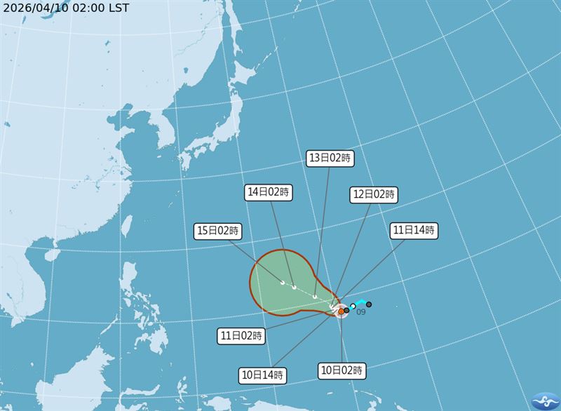 今年第4號颱風辛樂克生成。（圖／翻攝自中央氣象署）