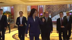 鄭麗文出發赴鄭習會，握拳喊「隨時準備好」（圖／翻攝畫面）