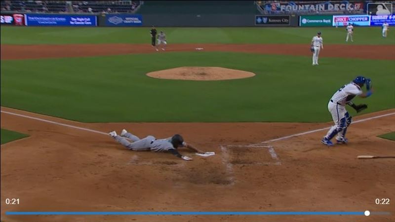 村上宗隆展現腳程，直接從一壘跑回本壘得分。（圖／翻攝MLB官網）