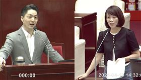 簡舒培問是否同意被鄭麗文當成「兩岸中國人」之一？來回數次後，蔣萬安反問「賴清德的兩岸立場可以代表所有台灣人嗎？你為什麼不挺直腰桿告訴賴清德『民進黨養共諜』？」（圖／翻攝自台北市議會YT）