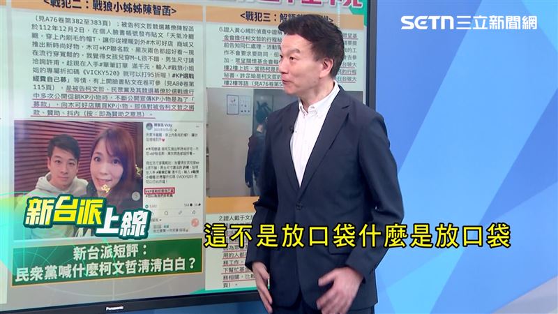 于北辰直言，陳佩琪的行為不是把錢放進自己口袋，那什麼才是放口袋。（圖／新台派上線）