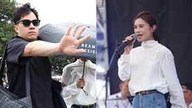 朱海君遭傳離婚NONO後現身演出，經紀人出手阻擋媒體訪問。（圖／記者鄭孟晃攝影）