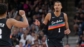 聖安東尼奧馬刺隊超級巨星溫班亞馬（Victor Wembanyama）。（圖／美聯社／達志影像）