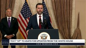 范斯召開記者會，表示目前還沒有跟伊朗達成協議。（圖／取自The White House YT）
