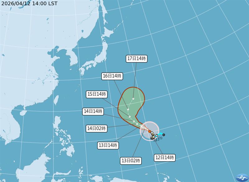 辛樂克今日升級為強烈颱風。（圖／氣象署）
