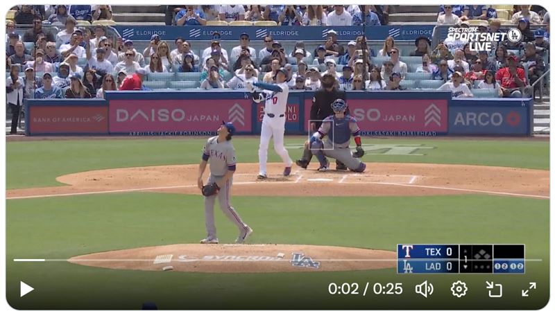 大谷翔平連2天首打席開轟。（圖／翻攝自MLB X）