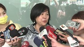 李貞秀於下午3時30分左右離開黨中央，並接受媒體聯訪。（圖／翻攝畫面）