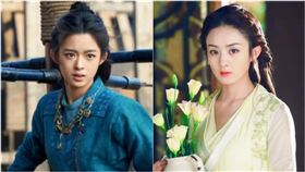 由黃楊鈿甜（左）主演的《冰湖重生》播出後，沒想到反而讓當年由趙麗穎（右）主演的《楚喬傳》再次翻紅，（圖／翻攝自微博）