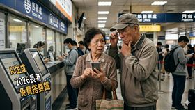 網路瘋傳「長者搭雙鐵享5大免費特權」？交通部今（13）日嚴正澄清，相關影片與訊息皆為AI生成的假訊息，從未推出所謂「免費升等」、「同行免費」等措施。（示意圖／AI生成）