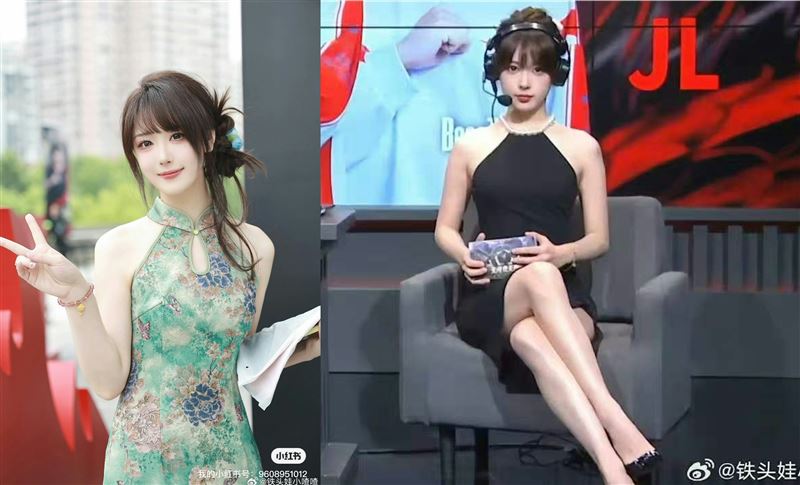 中國電競正妹主播「喳喳」外型甜美擁有一雙美腿。(圖/鐵頭娃小喳喳微博)