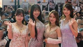 TAE成人博覽會首移師高雄左營，鈴之家鈴（左起）、長濱蜜璃、楪可憐、倉木華擔任活動代言人。（圖／博展國際有限公司提供）