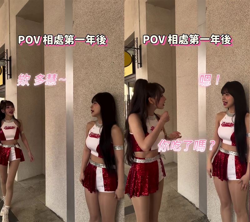 李多慧與林襄相識一年後態度明顯開始熟絡會自然寒暄。(組合圖/翻攝自李多慧臉書)