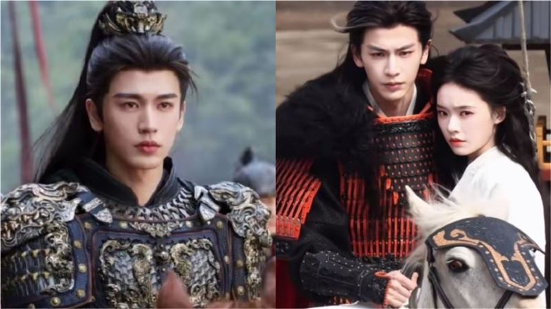 張凌赫與林允合作的新劇《歸鸞》（右）造型曝光。左為《逐玉》武安侯造型。（圖／翻攝自微博）