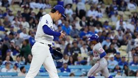 山本由伸被林多（Francisco Lindor）擊出「首局首打席」全壘打。（圖／美聯社／達志影像）