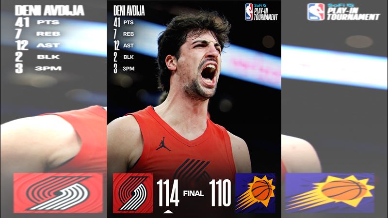 拓荒者114：110擊敗太陽。（圖／翻攝自NBA X）