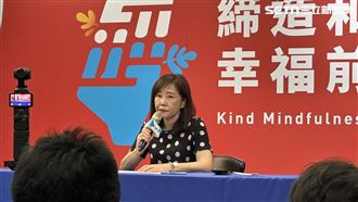 國民黨文傳會主委尹乃菁回應李乾龍座車遭安裝追蹤器。（圖／記者詹宜庭攝影）