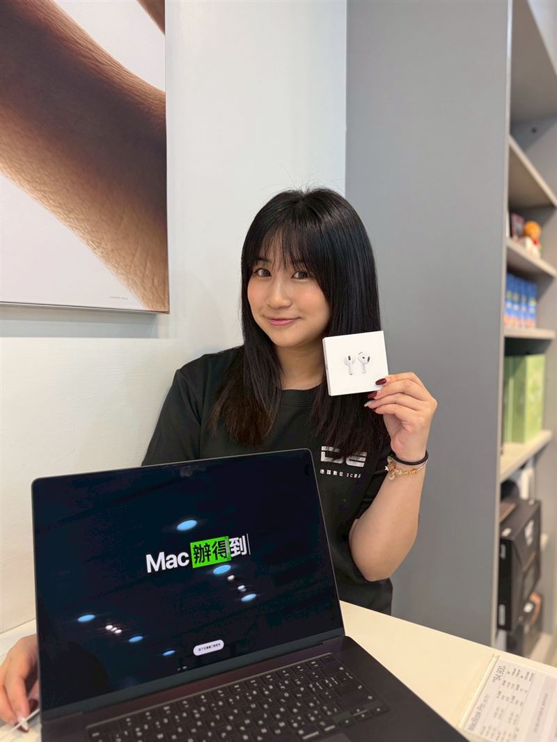 德誼數位漢神洲際門市限定優惠，購買M5 MacBook Pro（512GB）即可1元加購AirPods 4。（圖／品牌業者提供）
