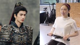 蔡依珊（右）最近在看《逐玉》。左為張凌赫在劇中飾演的武安侯「謝征」。（翻攝蔡依珊IG、網劇逐玉微博）