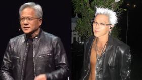 太陽新造型被說像是黃仁勳。（合成圖／左圖：資料照、右圖：取自太陽IG）