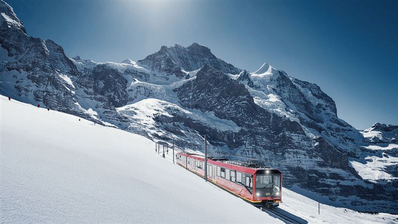 少女峰鐵路雪景Jungfraubahn in snow。（圖／少女峰鐵路公司提供）