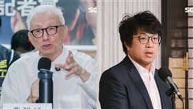 曹興誠、沈伯洋18日應邀對談「台灣的抉擇」。（組合圖／記者楊士誼攝影）