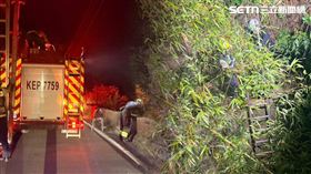 吊籠,老翁,撕裂傷,吊臂,手電筒,鞋子,大排,水溝,高雄,燕巢區（圖／翻攝畫面）