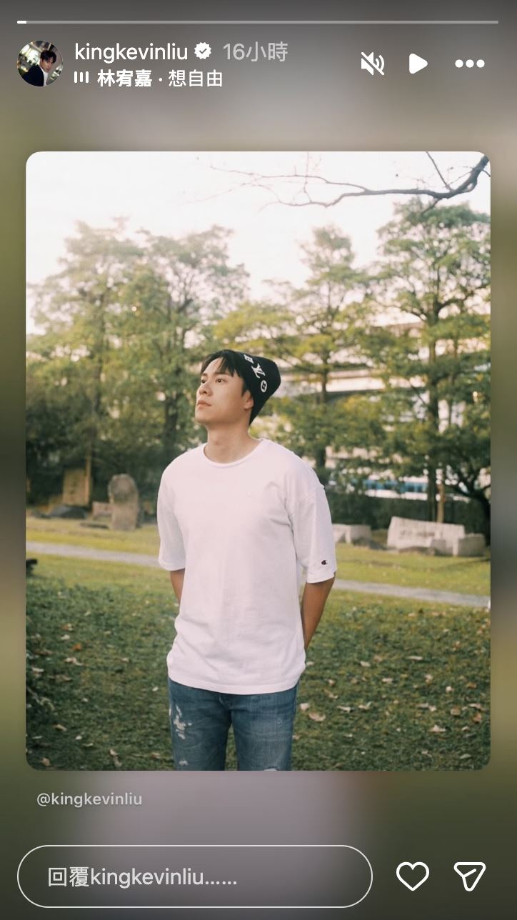 劉書宏背景音樂是林宥嘉〈想自由〉。（圖／翻攝自IG）