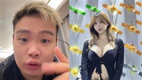 香港網上瘋傳拳王羅祖勝與AV女優「癲癲」黃雅君的車震影片，引發不少網友懷疑是擺拍炒流量。（翻攝IG@jackson_law852、w_din.din）