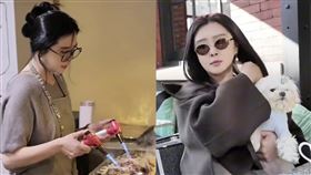 王祖賢分享上班Vlog，帶著愛犬「智悟」去吃早餐，還在店裡燒艾絨。（翻攝王祖賢小紅書）