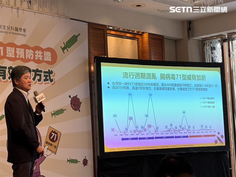 陳志榮醫師說，台灣自2019年後至今已逾七年未見大規模腸病毒疫情，一旦流行再起，重症風險將急遽上升。（圖／記者簡浩正攝影）