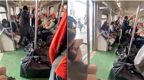 一名女子帶著8大袋行李搭台鐵，害列車延誤14分鐘。（圖／翻攝自爆料公社）