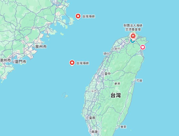 專家分析，如果台灣海峽也遭到封鎖，所造成的衝擊恐更嚴重。（圖／取自Google Map）